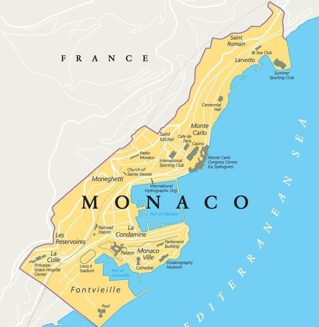 Stadsplattegrond van Monaco