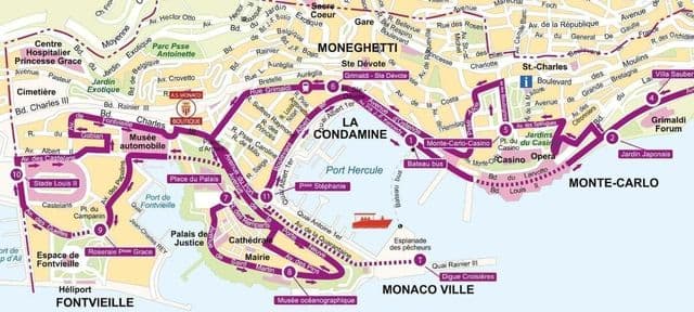 Monaco kaart Grote Bus