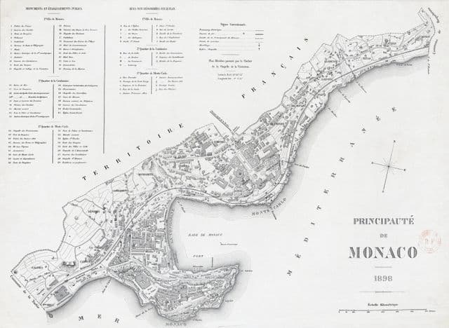 Historische kaart van Monaco