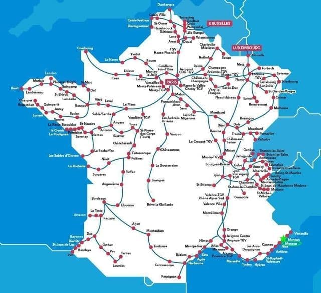 Plattegrond van de stations in Monaco