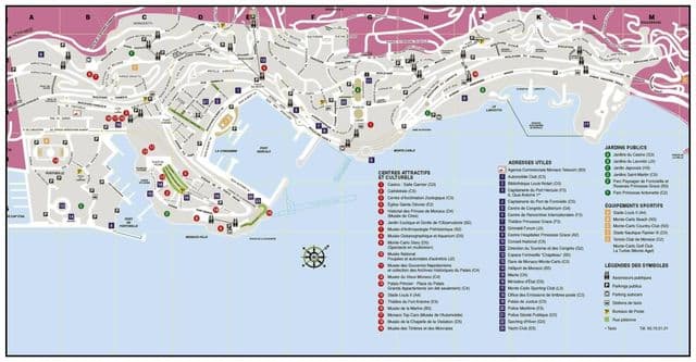 Monaco wandelroutes kaart